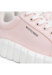 Wittchen - Damskie sneakersy na platformie różowe. Okazja: na co dzień. Nosek buta: okrągły. Kolor: różowy. Materiał: materiał. Obcas: na platformie #4