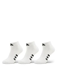Adidas - adidas Zestaw 3 par niskich skarpet unisex Mid-Cut Socks 3 Pairs HT3450 Biały. Kolor: biały. Materiał: materiał