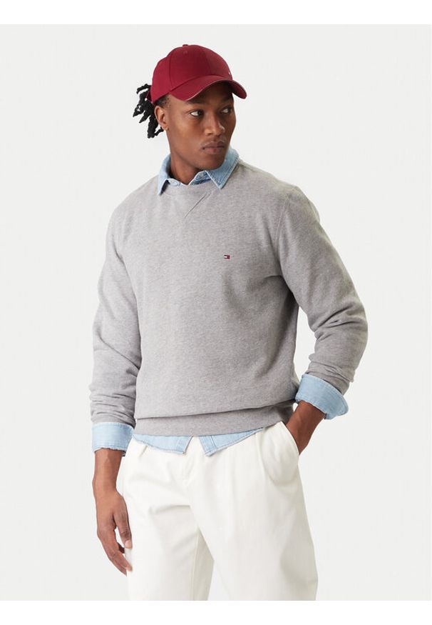 TOMMY HILFIGER - Tommy Hilfiger Bluza Essential MW0MW37232 Szary Regular Fit. Kolor: szary. Materiał: syntetyk, bawełna