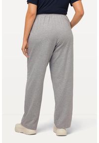 ULLA POPKEN - Damskie Spodnie dresowe prosty krój gumka w pasie. Kolekcja: plus size. Kolor: szary. Materiał: materiał, bawełna