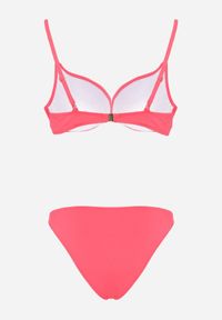 Born2be - Czerwone Bikini z Marszczonym Biustonoszem i Figami Kąpielowymi z Cyrkoniami Kaliasa. Kolekcja: plus size. Kolor: czerwony. Długość: długie. Wzór: aplikacja #6