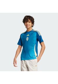 Adidas - Koszulka Sweden 25 (Women's Team) Away Kids. Kolor: niebieski. Materiał: materiał. Sport: piłka nożna