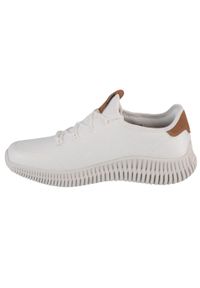 skechers - Buty do chodzenia męskie Skechers Bobs Geo City Dapper. Zapięcie: sznurówki. Kolor: biały. Materiał: syntetyk, tkanina, materiał. Szerokość cholewki: normalna. Sport: turystyka piesza