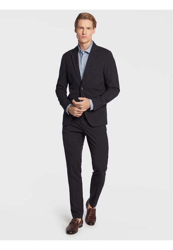 Lindbergh Garnitur 30-61040 Granatowy Slim Fit. Kolor: niebieski. Materiał: syntetyk