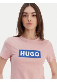 Hugo - HUGO T-Shirt Classic 50510772 Różowy Slim Fit. Kolor: różowy. Materiał: bawełna #4