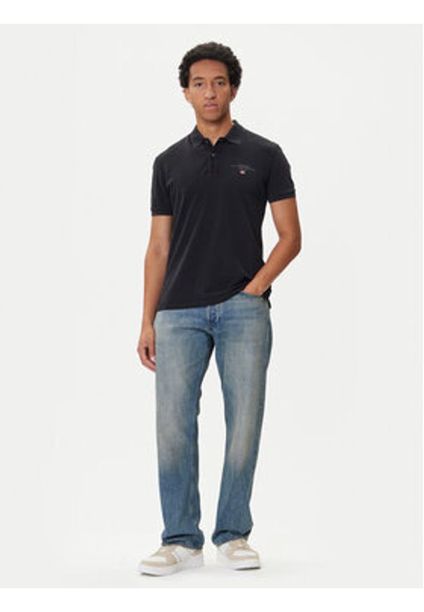 Napapijri Polo Elbas NP0A4GDL Czarny Regular Fit. Typ kołnierza: polo. Kolor: czarny. Materiał: bawełna