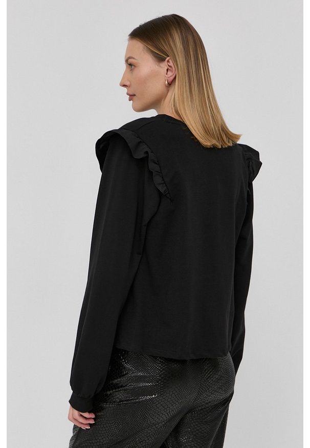 Liu Jo bluza kolor czarny. Okazja: na co dzień. Kolor: czarny. Wzór: aplikacja. Styl: casual