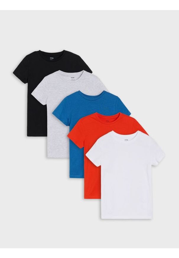Sinsay - Koszulki 5 pack - szary. Kolor: szary