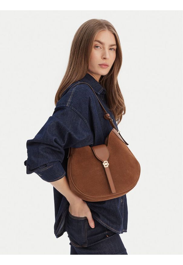 BOSS Torebka Boss Beyond Hobo S 50557954 Brązowy. Kolor: brązowy. Materiał: zamszowe, skórzane