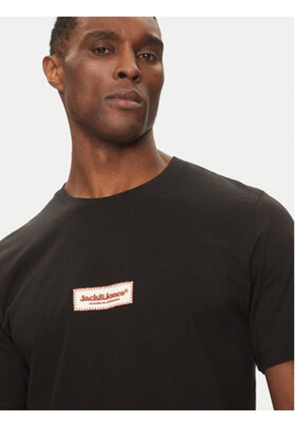 Jack & Jones - Jack&Jones T-Shirt Split 12273182 Czarny Regular Fit. Kolor: czarny. Materiał: bawełna