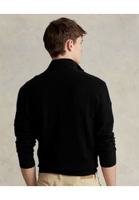 Ralph Lauren - RALPH LAUREN - Czarny sweter z suwakiem i logo. Typ kołnierza: polo. Kolor: czarny. Materiał: wełna. Długość rękawa: długi rękaw. Długość: długie. Wzór: haft. Styl: klasyczny #4