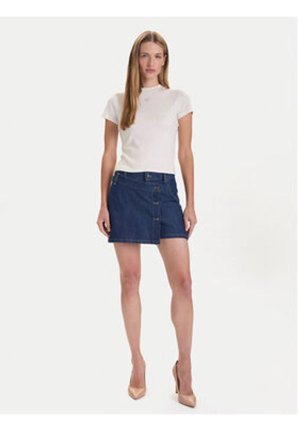 Guess Jeans Spódnica jeansowa W5BD96 D002A Granatowy Regular Fit. Kolor: niebieski. Materiał: bawełna