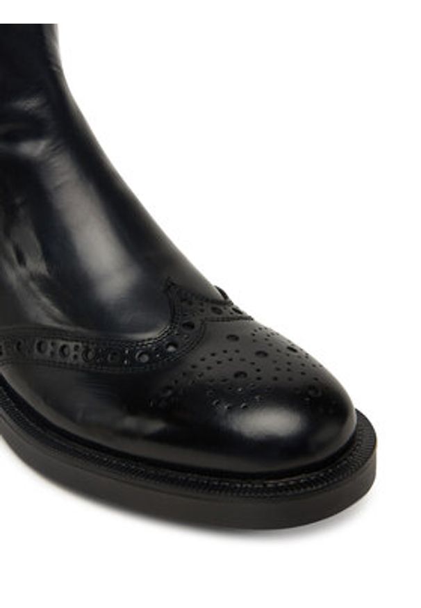 TOMMY HILFIGER - Tommy Hilfiger Sztyblety Brogue Boot FW0FW09151 Czarny. Kolor: czarny. Materiał: skóra