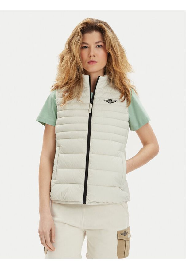 Aeronautica Militare Kamizelka 241AB2143DCT3246 Écru Regular Fit. Materiał: syntetyk