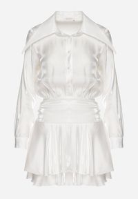 Born2be - Biała Sukienka z Wiskozy o Koszulowym Kroju z Falbankami Liova. Typ kołnierza: kołnierz z falbankami. Kolor: biały. Materiał: wiskoza. Typ sukienki: koszulowe #5
