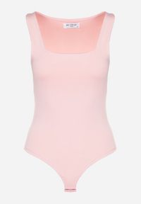 Born2be - Różowe Body Hyrmime. Typ kołnierza: dekolt kwadratowy. Kolor: różowy. Materiał: jeans, dzianina. Długość rękawa: bez rękawów. Sezon: lato. Styl: klasyczny