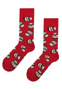 His Story - Skarpetki Bawełniane - Tematyczne - Czerwone, Nutella. Kolor: czerwony. Materiał: elastan, bawełna, poliamid #4