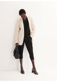 bonprix - Spodnie z dżerseju z mieszanki bawełny. Kolor: czarny. Materiał: jersey, bawełna. Styl: elegancki #3