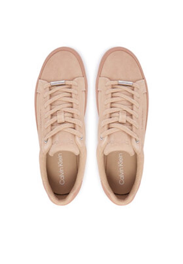 Calvin Klein Sneakersy Lace-Up Sneaker Suede/Wl Ck HW0HW02679 Różowy. Kolor: różowy. Materiał: zamsz, skóra