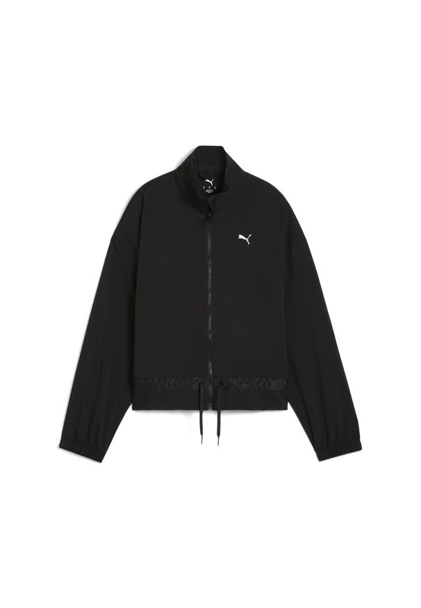 Damska kurtka dresowa z tkaniny Puma Lace Woven. Kolor: czarny. Materiał: dresówka, tkanina. Sport: fitness