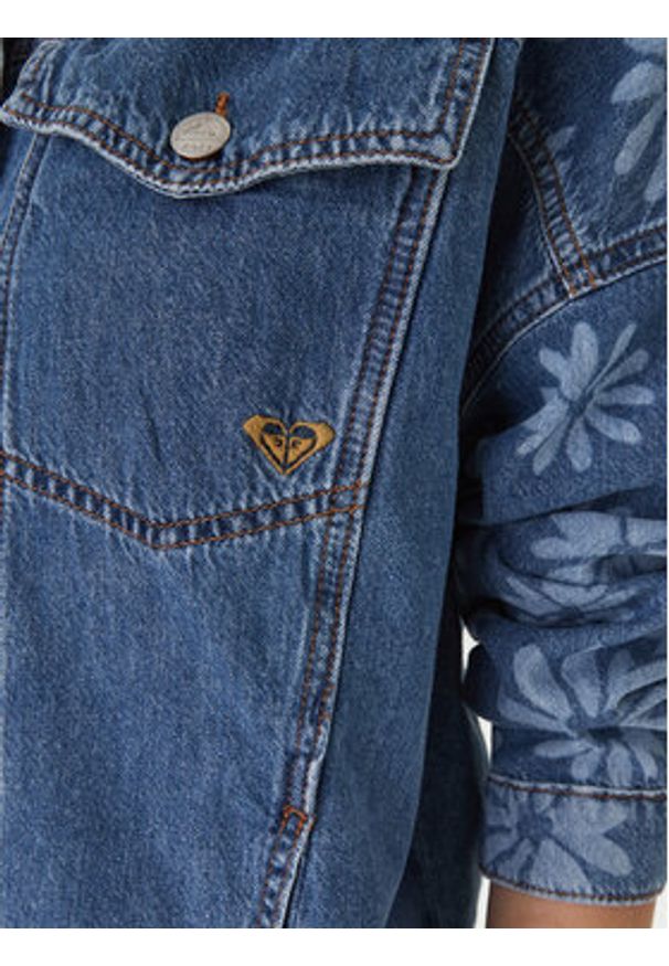 Roxy Kurtka jeansowa Salty Horizon ERJJK03700 Niebieski Regular Fit. Kolor: niebieski. Materiał: bawełna