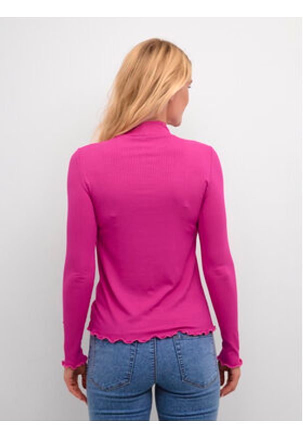 Kaffe Bluzka Kadrew Turtleneck 10507922 Różowy Shaped Fit. Kolor: różowy. Materiał: wiskoza