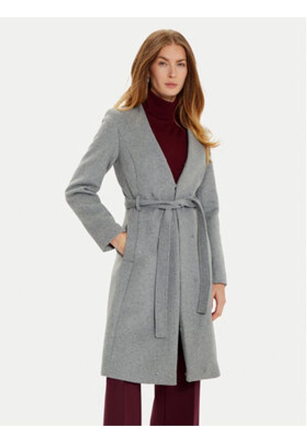 Marciano Guess Płaszcz wełniany 4BGL09 9957Z Szary Regular Fit. Kolor: szary. Materiał: syntetyk