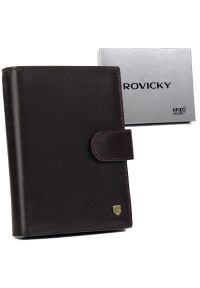 ROVICKY - Portfel męski skórzany RFID c. brązowy Rovicky [DH] N4L-RVT. Kolor: brązowy. Materiał: skóra #1