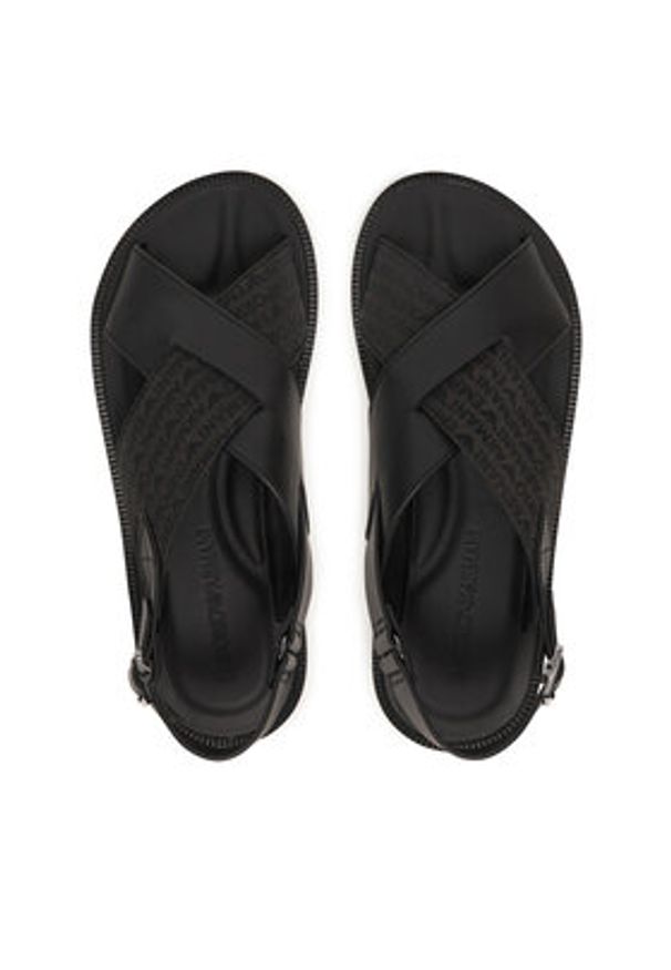 Emporio Armani Sandały EM004323 AF25617 MC012 Czarny. Kolor: czarny. Materiał: skóra