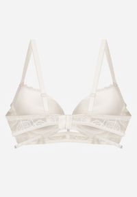 Renee - Jasnobeżowy Koronkowy Biustonosz w Klasycznym Stylu z Aplikacją Galinassa. Kolor: beżowy. Materiał: koronka. Wzór: aplikacja #7