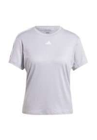 Adidas - AEROREADY Train Essentials 3-Stripes Tee. Kolor: szary. Materiał: materiał. Sport: fitness