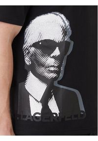Karl Lagerfeld - KARL LAGERFELD T-Shirt 755170 562251 Czarny Loose Fit. Typ kołnierza: dekolt w karo. Kolor: czarny. Materiał: bawełna #2