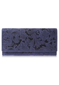 Portfel skórzany vintage PAOLO PERUZZI T-25-DB granatowy. Kolor: niebieski. Materiał: skóra #1