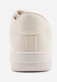 Born2be - Beżowe Sneakersy z Perforacją na Nosku Elletia. Okazja: na co dzień. Zapięcie: sznurówki. Kolor: beżowy. Materiał: bawełna, jeans #6