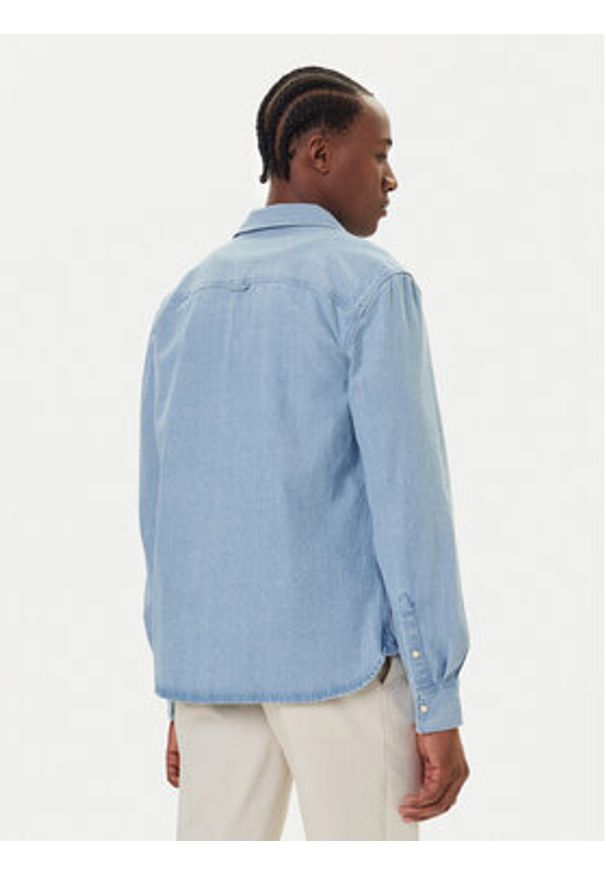 Mustang Koszula jeansowa Duver 1016950 Niebieski Regular Fit. Kolor: niebieski. Materiał: bawełna