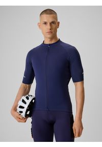 4f - 4F Koszulka kolarska męska - granatowa S. Kolor: niebieski. Materiał: włókno. Długość: długie. Sport: kolarstwo #1