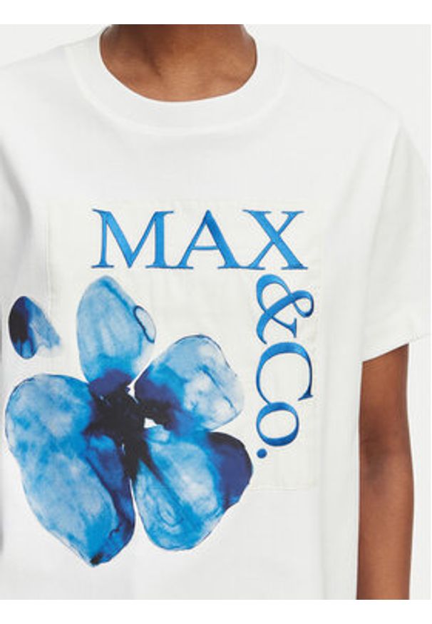 MAX&Co. T-Shirt 2616971034200 Biały Regular Fit. Kolor: biały. Materiał: bawełna