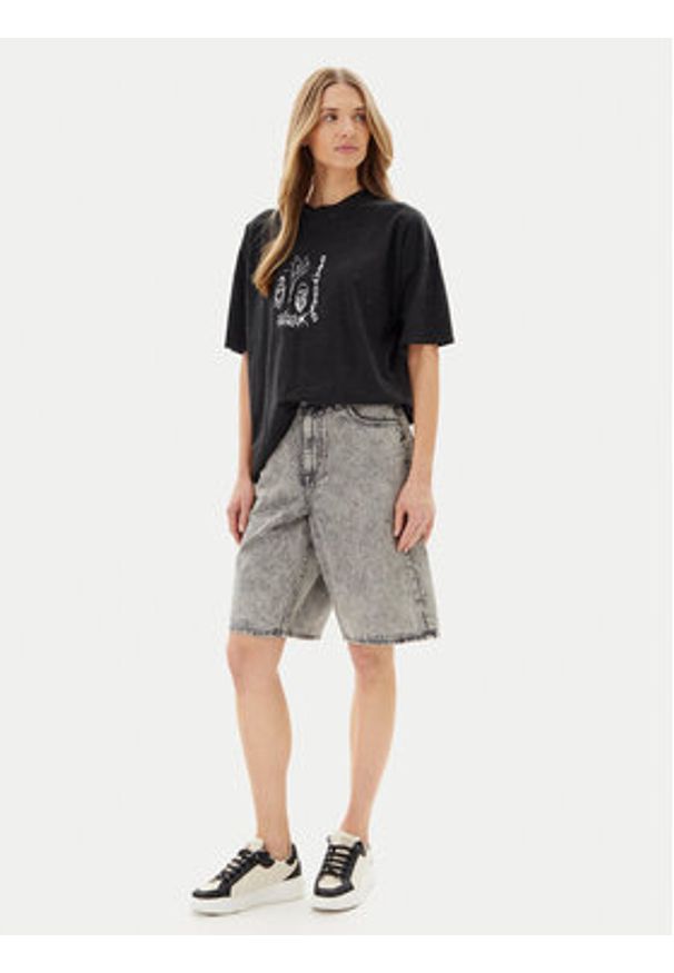 Volcom T-Shirt Voltrip B3512508 Czarny Oversize. Kolor: czarny. Materiał: bawełna