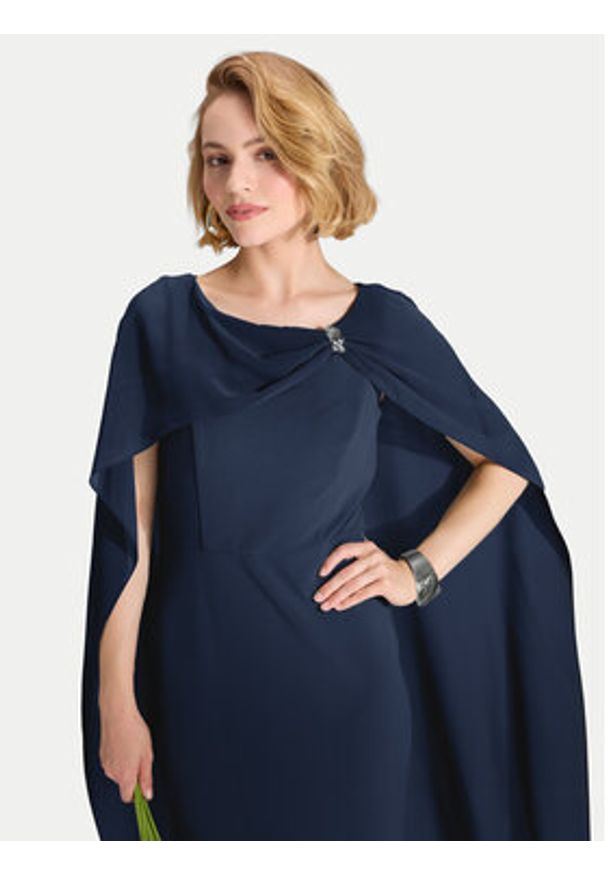 Swing Sukienka wieczorowa 5AK11900 Granatowy Regular Fit. Kolor: niebieski. Materiał: syntetyk. Styl: wizytowy