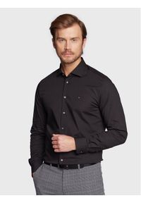 TOMMY HILFIGER - Tommy Hilfiger Koszula MW0MW25040 Czarny Slim Fit. Kolor: czarny. Materiał: bawełna