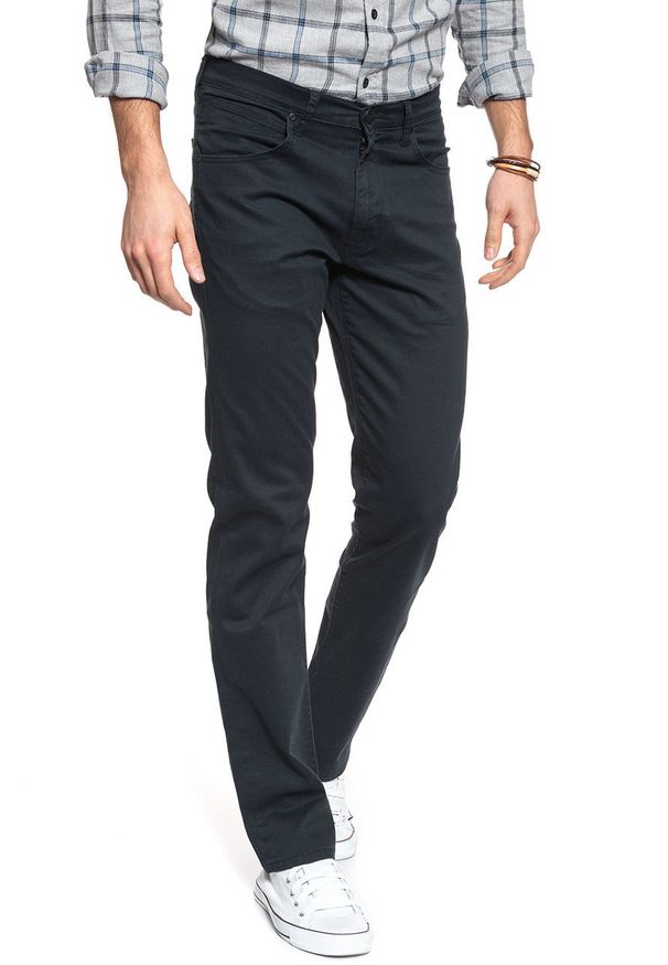 Wrangler - WRANGLER SPODNIE MĘSKIE ARIZONA NAVY W12O18114 112126265. Materiał: materiał