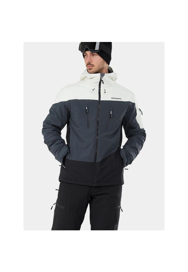 FUNDANGO - Kurtka Narciarska Męska Fundango Privet Allmountain. Kolor: wielokolorowy, szary, czarny. Materiał: tkanina. Sezon: zima. Sport: narciarstwo