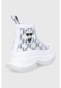 Karl Lagerfeld trampki LUNA damskie kolor biały. Nosek buta: okrągły. Zapięcie: sznurówki. Kolor: biały. Materiał: guma. Szerokość cholewki: normalna. Obcas: na platformie