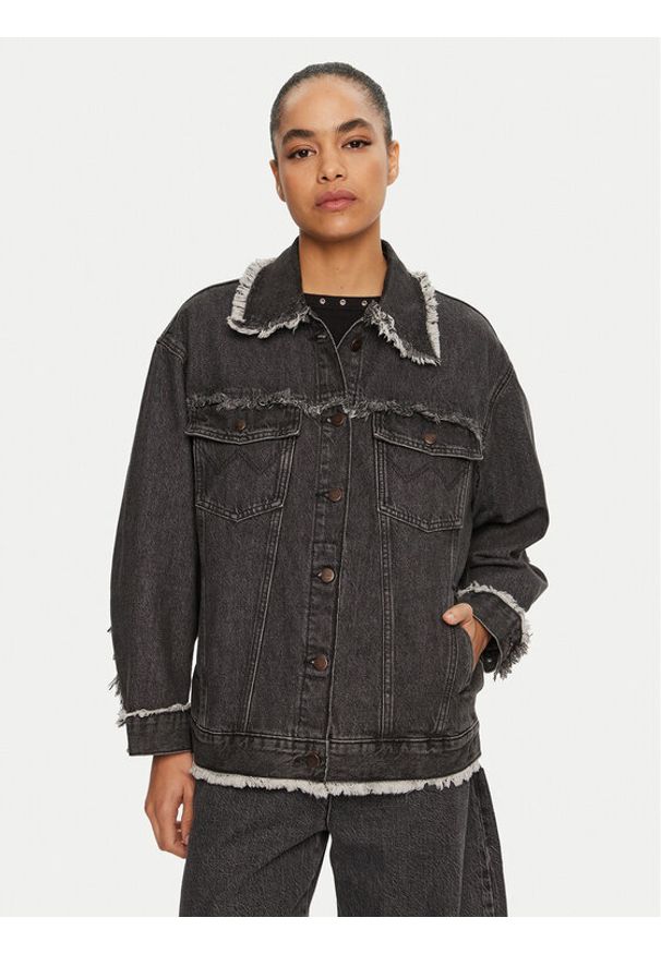 Wrangler Kurtka jeansowa 112356384 Szary Regular Fit. Kolor: szary. Materiał: bawełna