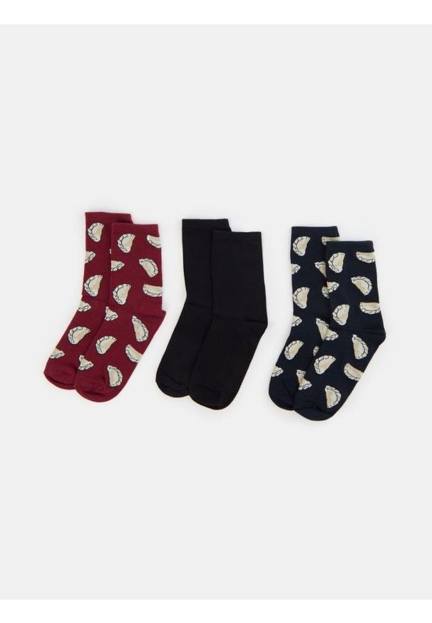 Sinsay - Prążkowane skarpetki 3 pack - wielobarwny. Materiał: prążkowany