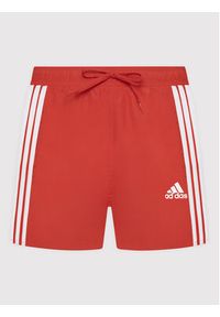 Adidas - adidas Szorty kąpielowe Classic 3-Stripes HA0391 Czerwony Regular Fit. Kolor: czerwony. Materiał: syntetyk