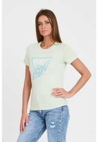 Guess - GUESS Miętowy t-shirt Icon Tee. Kolor: zielony #5