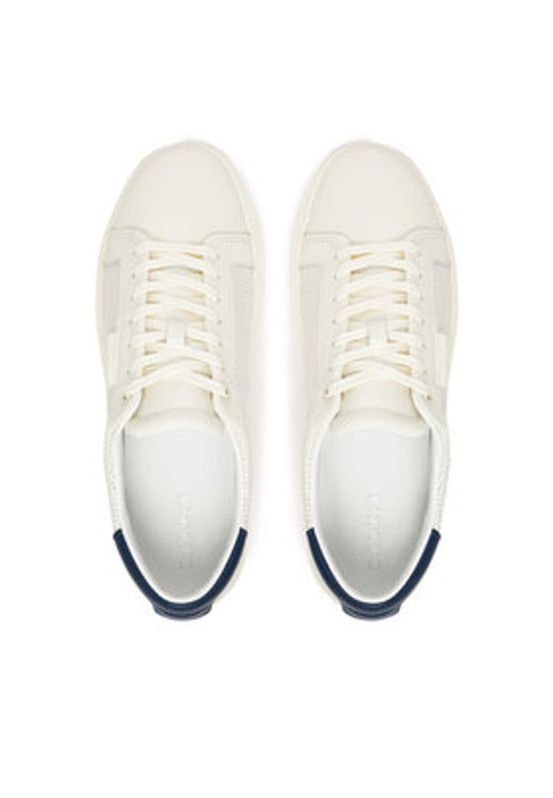 Calvin Klein Sneakersy Clean Cup Low Laceup Perf Lth HM0HM01870 Biały. Kolor: biały. Materiał: skóra