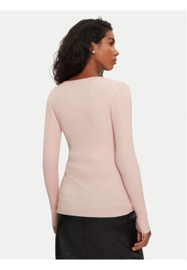 Morgan Sweter 201-MBANBI.N Różowy Slim Fit. Kolor: różowy. Materiał: wiskoza