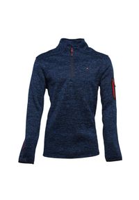 PEAK MOUNTAIN - Bluza polarowa typu half zip Peak Mountain Cypar. Kolor: niebieski. Materiał: polar. Sezon: zima. Sport: narciarstwo